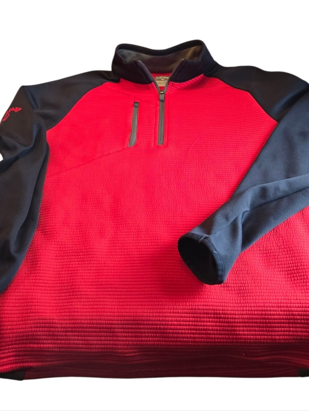 Callaway Golf Midweight Red & Black Half-Zip Pullover Size Med